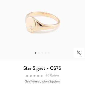 NWOT Mejuri Star Signet Gold Ring